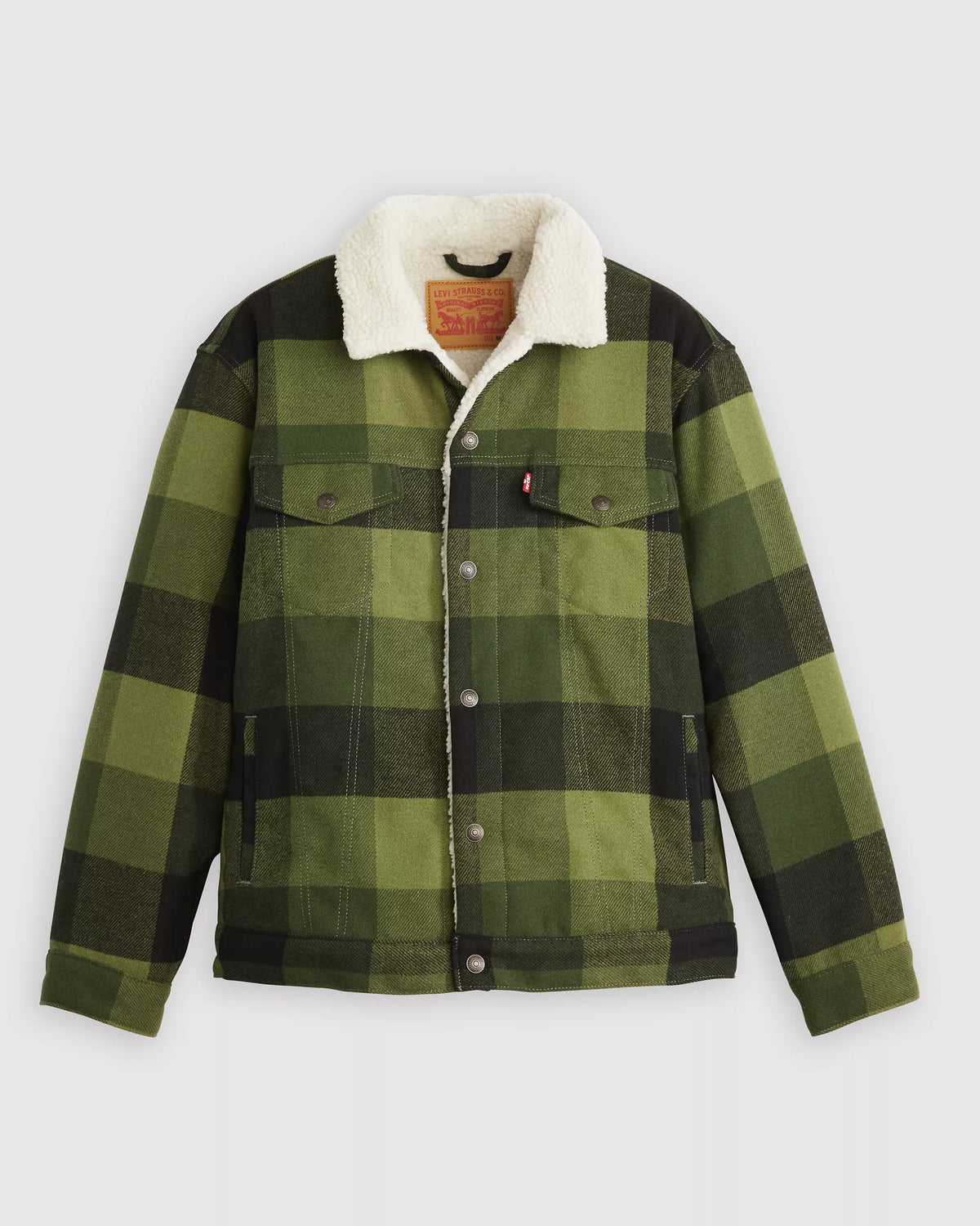 Levi's chaqueta cuadros verde y negro sherpa - LEV-03
